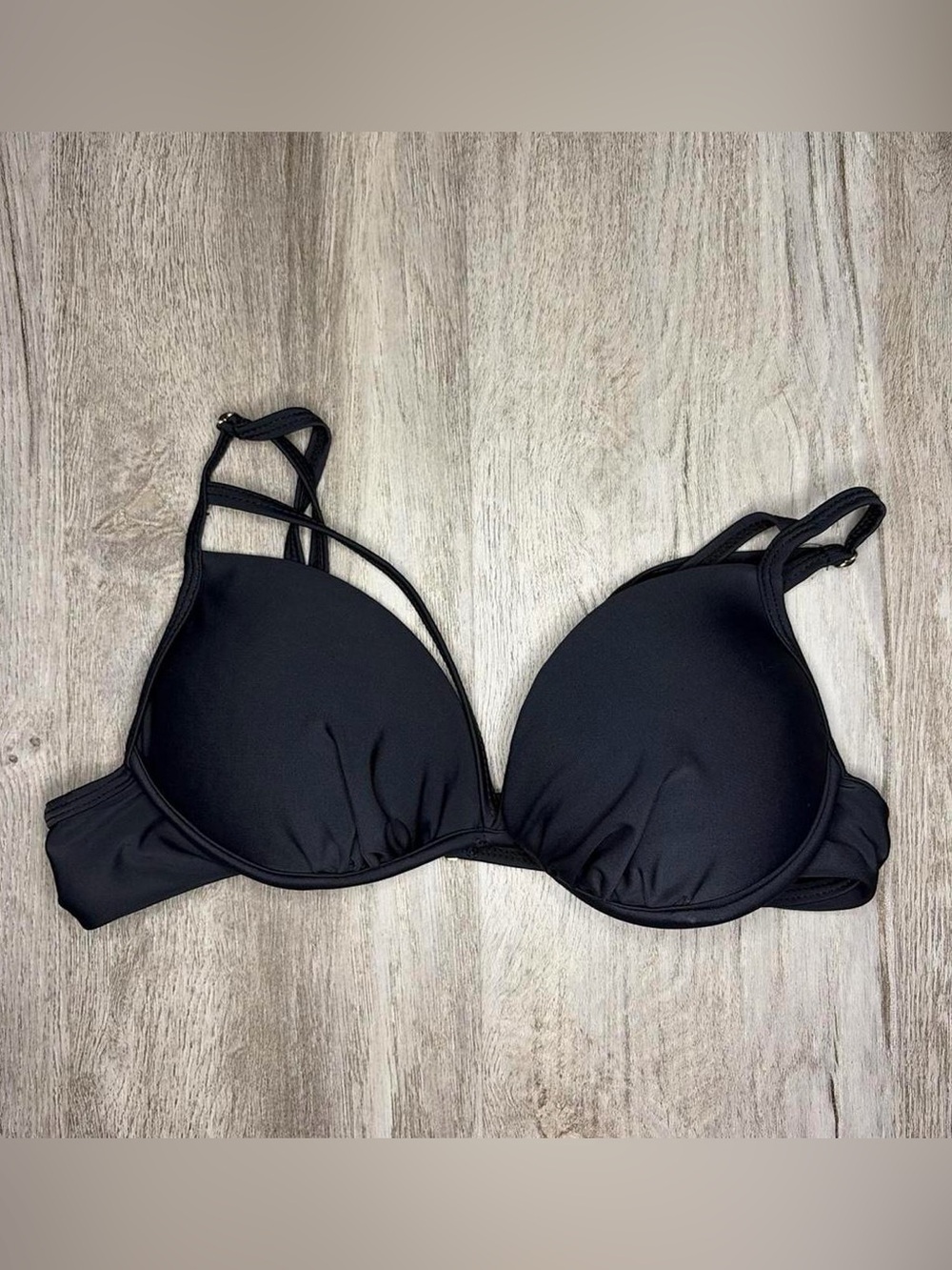 Black Strappy Push-Up Bikini Top